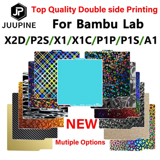 3D Printer Build Plate for Bambu Lab P2S X1 X1C P1P P1S A1 3D Printer Accessories PET Carbon Fiber Diamond PEI Texture Heatbe