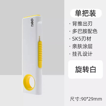 Deli Mini Retractable Utility Knife,Pocket Size SK5 High Carbon Steel Blade Carton Carboard Box Opener Tool Perfect for DIY,W