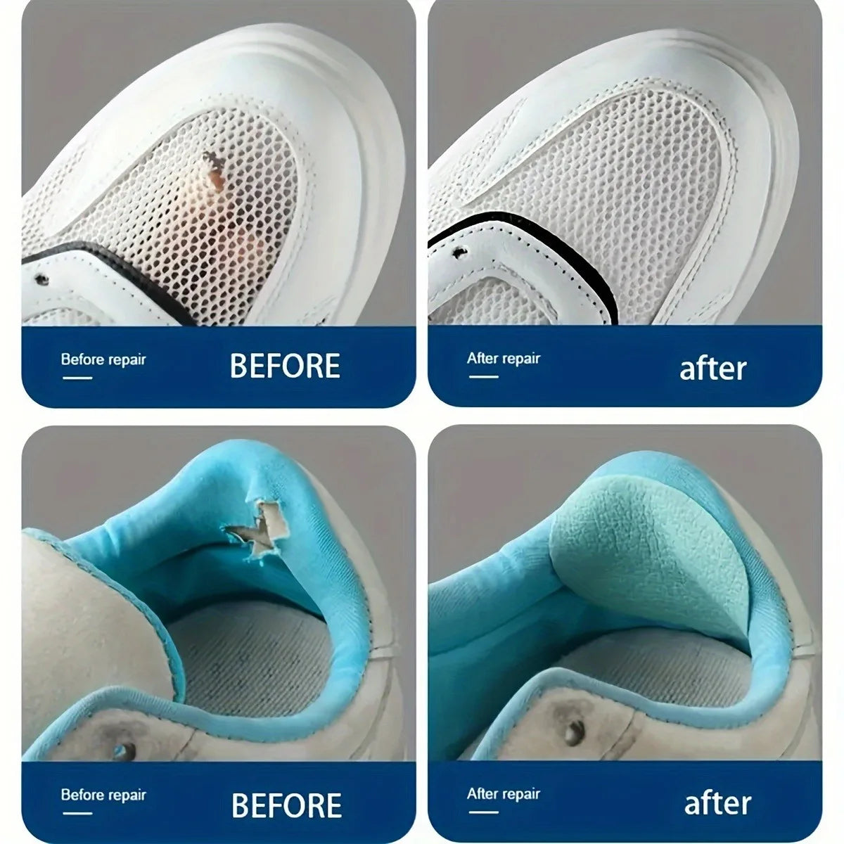 6 Pcs Self-Adhesive Shoe Patches, Strong Waterproof Repair for Holes, Fabric, Mesh, Invisible Shoe Fix, Seamless Shoe Repair