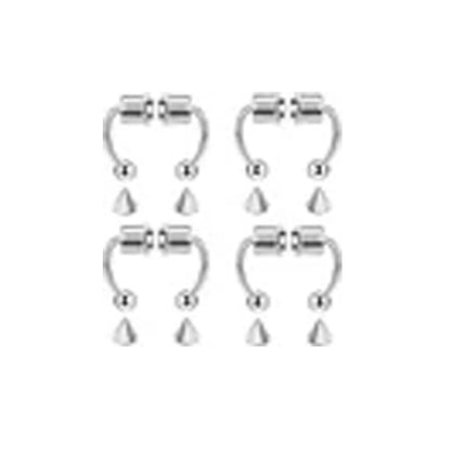 Women Fake Piercing Nose Ring Hoop Septum Non Piercing Nose Clip Rock HipHoop Stainless Steel Magnet Fashion Punk Body Jewelr