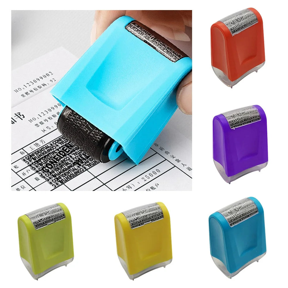2Pcs Stamp Roller Anti-Theft Protection ID Seal Smear Privacy Confidential Data Guard Information Data Identity Address Block