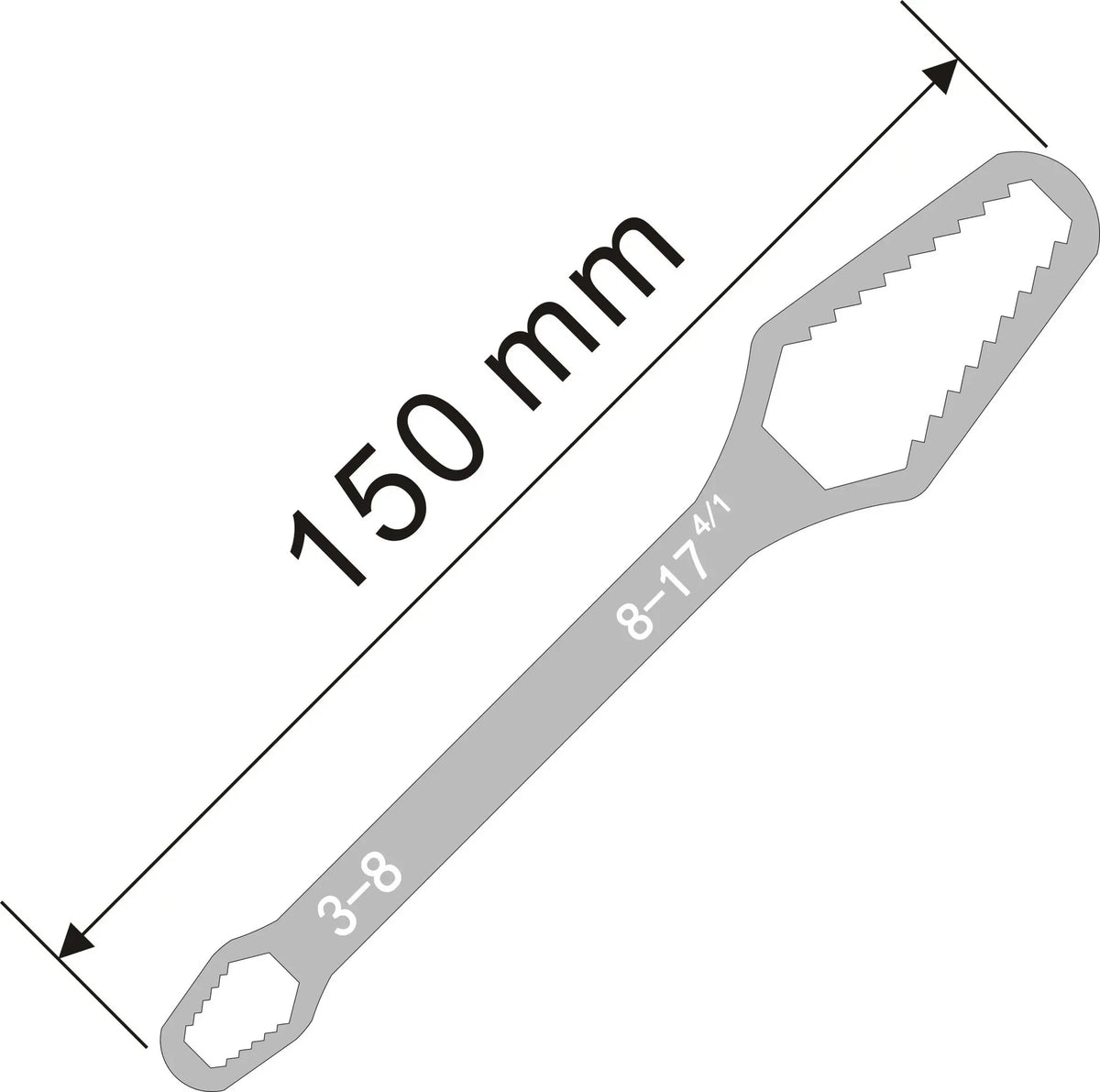 Universal Adjustable Torx Wrench 3-17mm Double-Headed Self-Tightening Glasses Wrench Board for Factory Hand Tools Spanner - 1