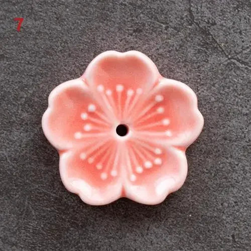 Cherry Blossom Incense Burner Home Ceramic Decor Stick Holder Aromatherapy Censer Office Teahouse Ornament - 7