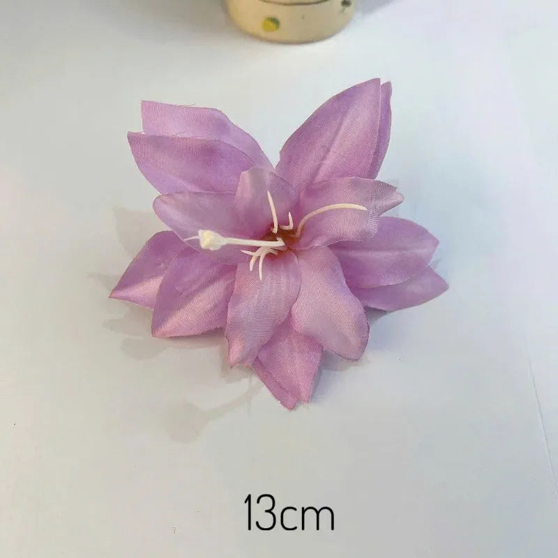Retro Lily Flower Hairpin Valentine Headwear Girl Aesthetic Side Clip Hair Accessories Artificial Floral Hair Clip Festival G