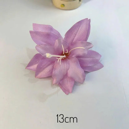 Retro Lily Flower Hairpin Valentine Headwear Girl Aesthetic Side Clip Hair Accessories Artificial Floral Hair Clip Festival G