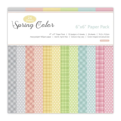 12 Sheets Spring Colors Craft Paper Pads Cutting Dies Art Background Origami Scrapbooking Card Making