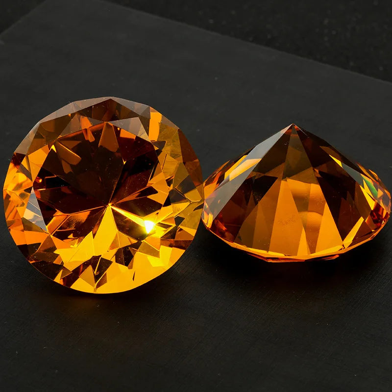 10 Colors Crystal Diamond Shaped Paperweight Decorative Cut Glass Giant Gemstone Wedding Office Desktop Ornament Birthday Gif