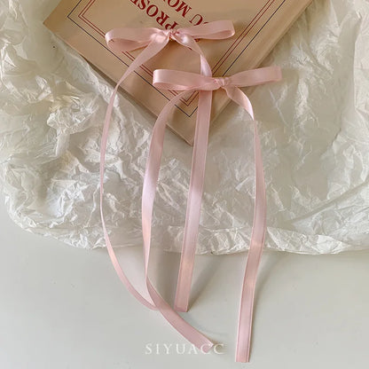 2/12/36 Pcs Fashion Simple Sweet Bow Ribbon Hair Clips For Women Girls Party Hair Accessories - 2 pcs pink