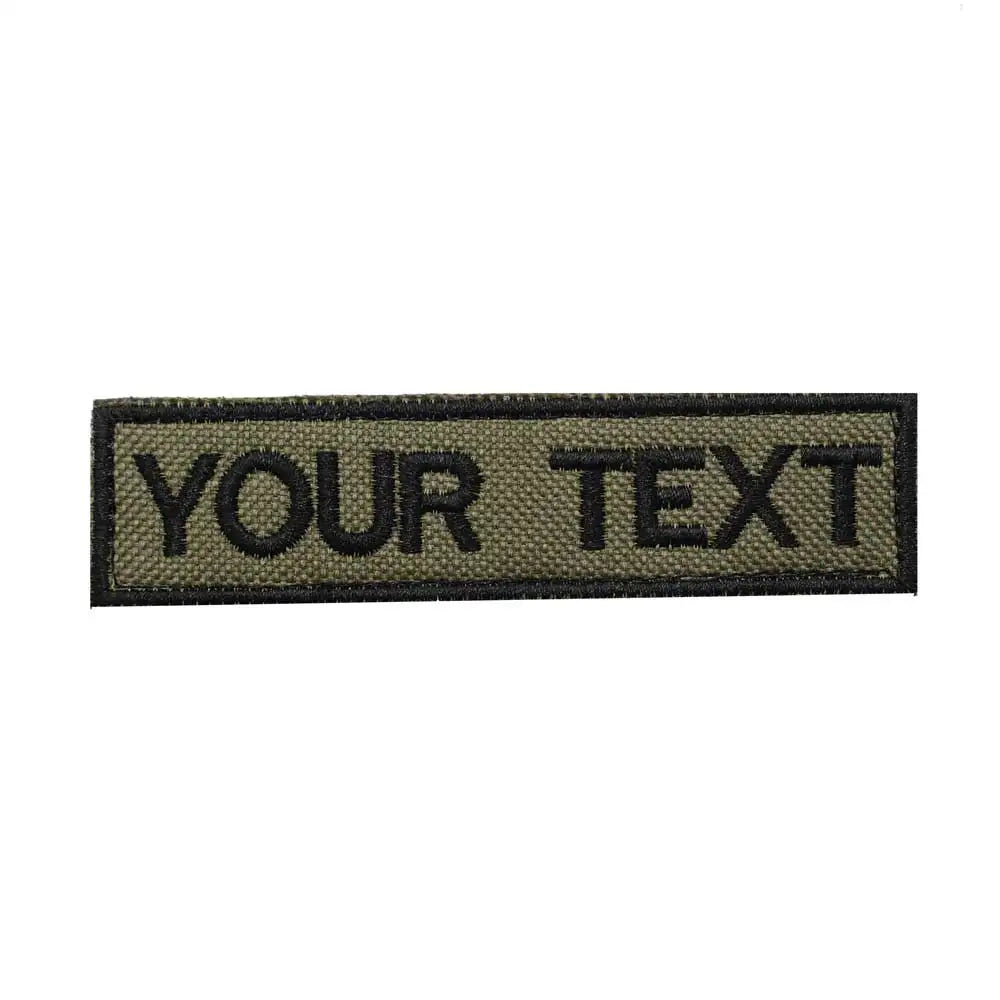 Customized name text embroidery patch, tactical name patch, back with hook or iron on
