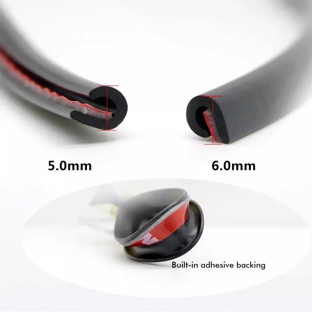 5M Car Bumper Anti Collision Strip Auto Door Edge Protector Strip Anti-collision U Type Trim Rubber Anti-rub Protector Tape
