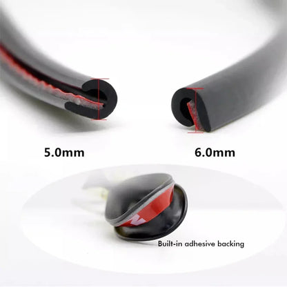 5M Car Bumper Anti Collision Strip Auto Door Edge Protector Strip Anti-collision U Type Trim Rubber Anti-rub Protector Tape