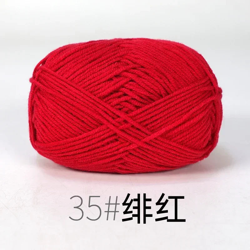 50g 4ply Milk Cotton Knitting Wool Yarn Needlework Dyed Lanas For Crochet Craft Sweater Hat Dolls Sewing Knitting Tools - 35