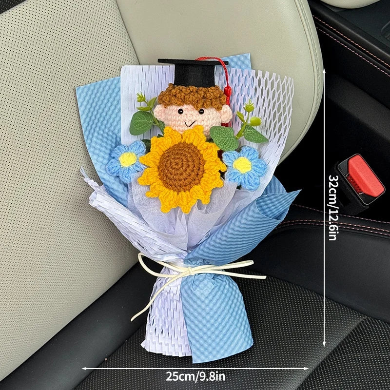 Graduation Bouquet Artificial Crochet Bouquets Hand-woven Flower Bouquet Gifts Teacher's Day Graduation Gift Flowers - S5