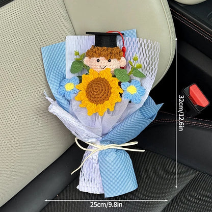 Graduation Bouquet Artificial Crochet Bouquets Hand-woven Flower Bouquet Gifts Teacher's Day Graduation Gift Flowers