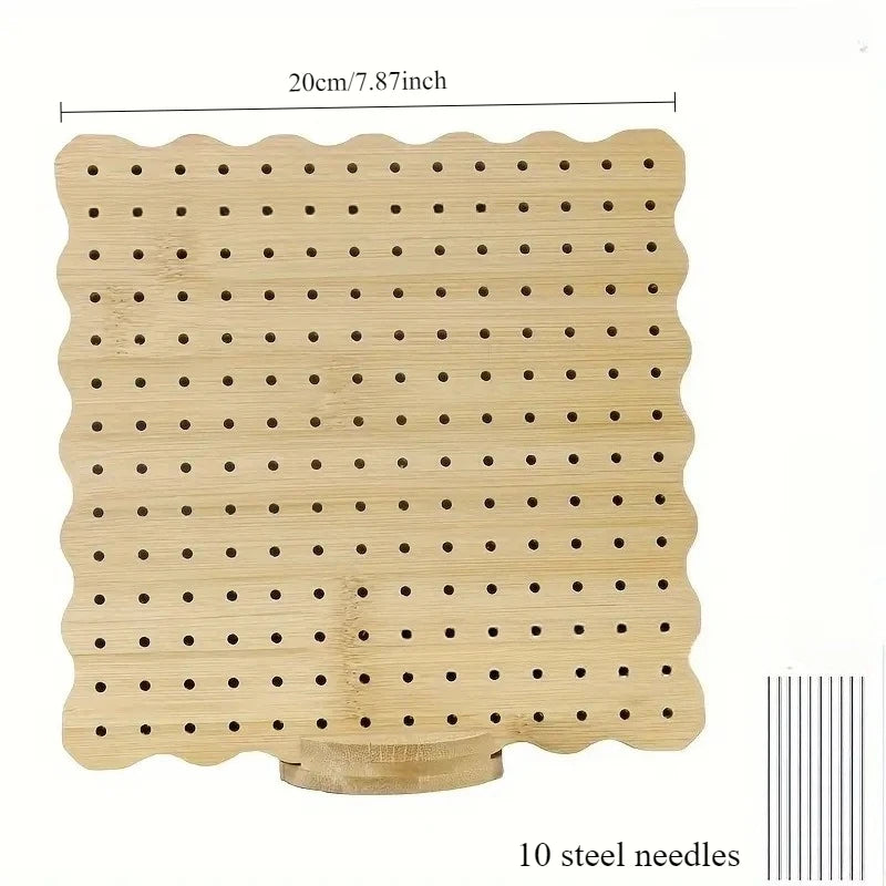 Wooden Crochet Blocking Board with Grid and Pins for Knitting Granny Squares Projects DIY Craft Gift for Beginners Adults