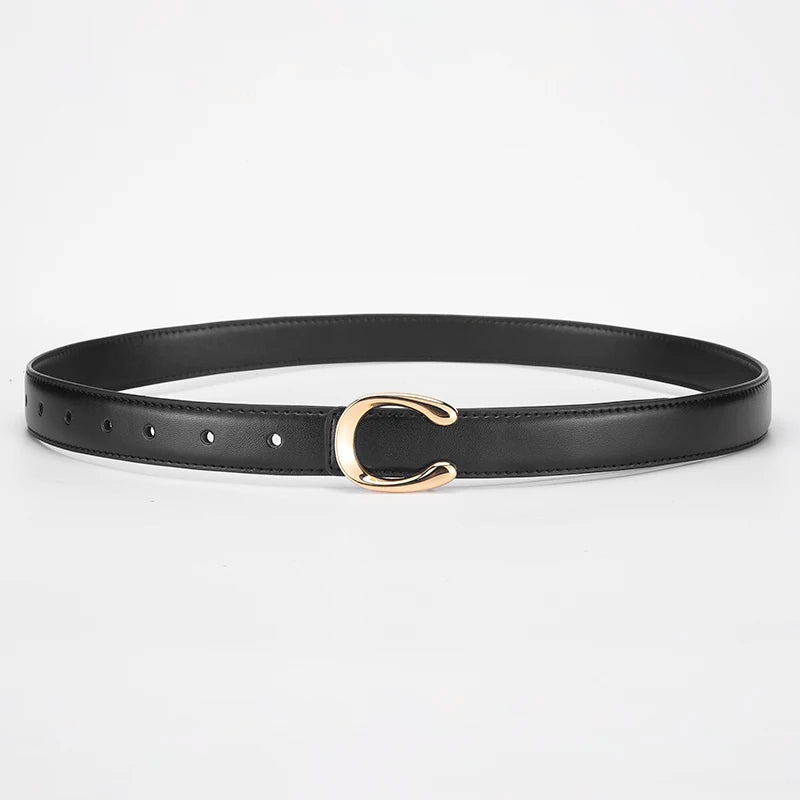 Women's Fashionable Belt C-shaped Buckle Smooth Buckle Temperament Double-sided Gift For Mother Using Belt