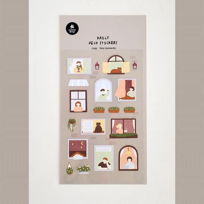 Korean Suatelier Stickers Cute Home Style Scrapbooking DIY Junk Journal Diary Stationery Deco Sticker Handiwork Craft Supplie