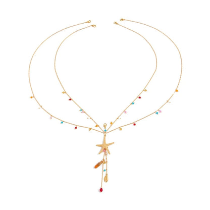 R7UF Fashionable Adjustable Lariat Chain With Shining Pendant FSwimsuit Accessory Jewelry or Summer Vacation