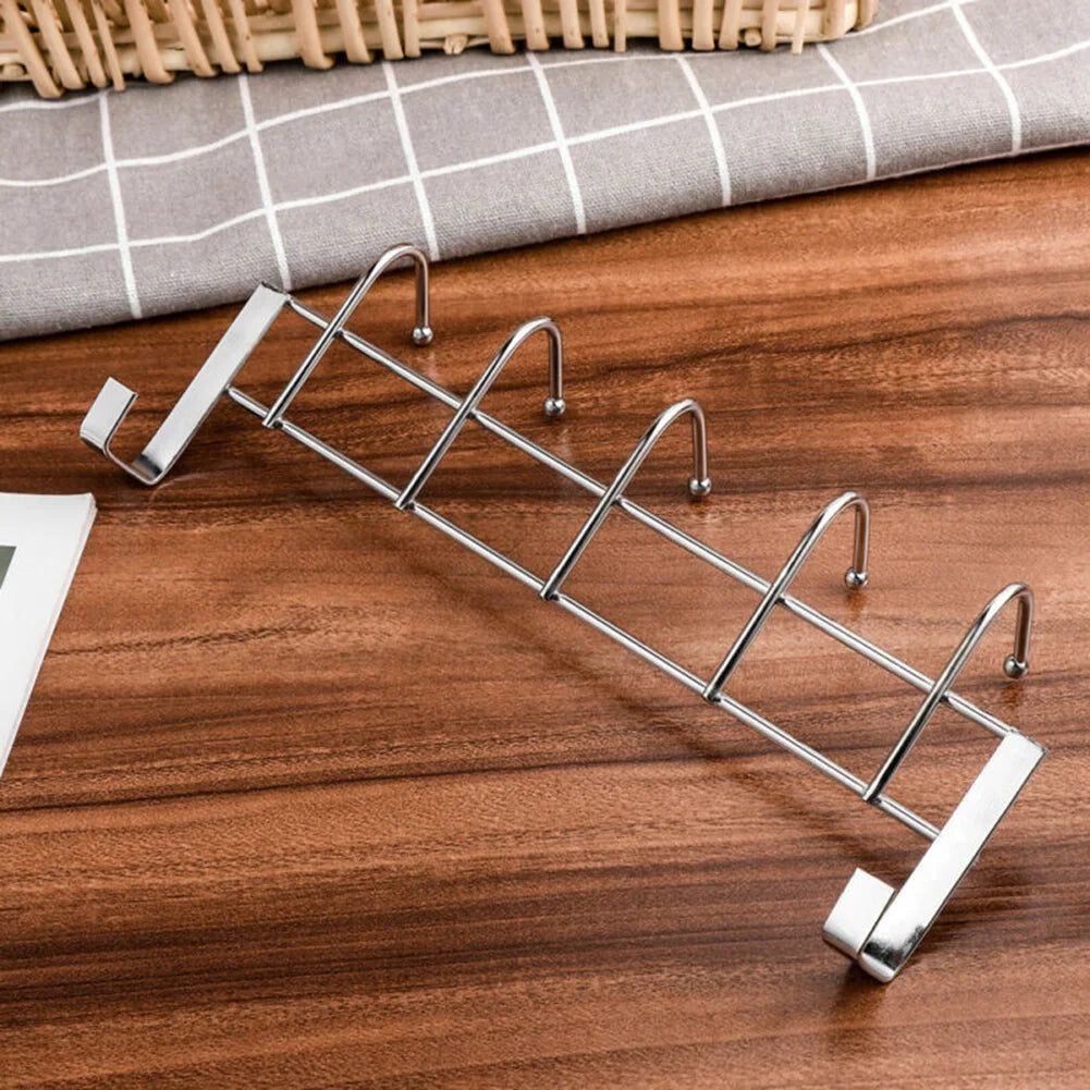 Bold Stainless Steel 5-hook Cabinet Door Back Hook 5 Hooks 24.5x9x2.39 cm Small Door Hooks Room Clothes Towel Storage Holder