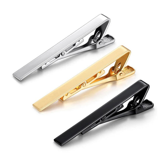 Tie Clip Necktie Accessories Fashion Style Ties for Men Metal Tone Simple Bar Clasp Practical Clasp Tie Pin for Mens Collar C