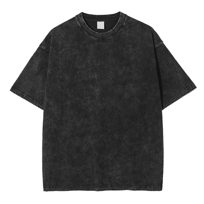 Men's Washed Vintage T-Shirts Street Hip Hop Retro Punk T Shirt Women Harajuku Casual Cotton Short Sleeve Acid Wash TShirts T