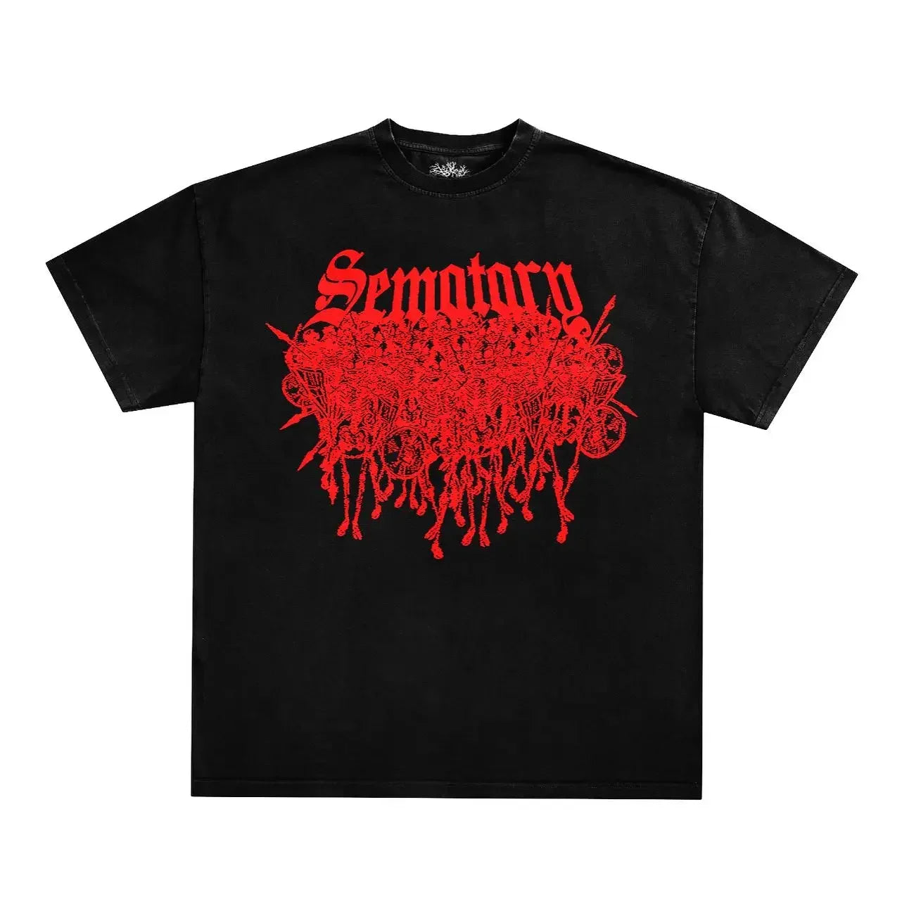 American Goth Haunted Mound Graphic T-shirt Printed Men Women Y2K Grunge Summer Short-sleeved Oversized T-shirt Streetwear To