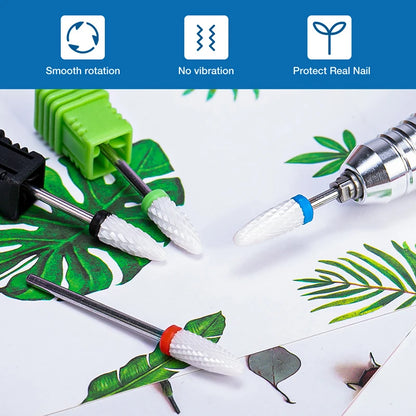 1pcs Ceramic Milling Cutter Nail Drill Bits Electric Manicure Drills Pedicure Mill Bits Machine Files Nail Art accessories To