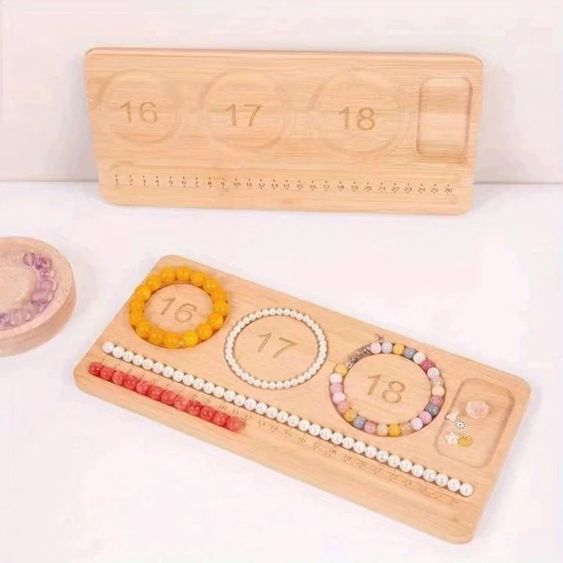 Bead Board for Making Jewelry Bracelets,Bracelet Size Measuring Instrument,Bead Tray,Jewelry Making Supplies,Solid Wood Desig
