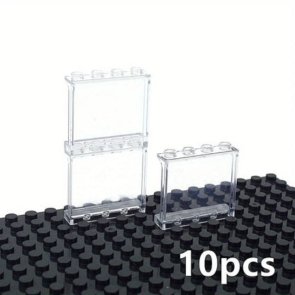 10PCS Transparent Panel 1x4x3 Dots Window Wall House Construction Accessories DIY House Bricks Toys Parts Compatible 60581