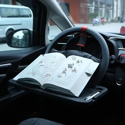 Car Tray Table Computer Desk Mount Stand Eat Work Car Steering Wheel Dining