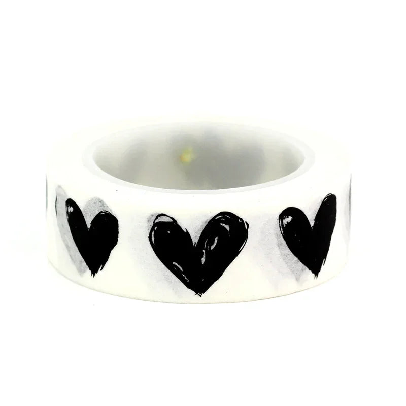 NEW 1PC 10M Decorative Black and White Japanese Washi Tape Set DIY Journaling Adhesive Moon Masking Tape Cute Stationery - NO