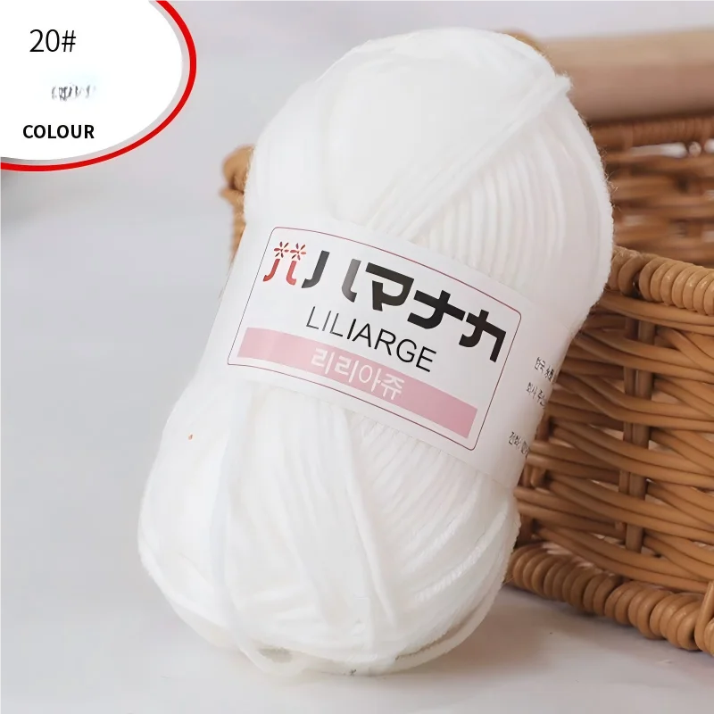 DIY Baby Milk Sweet Soft Cotton Knitting Wool Yarn Thick Fiber Velvet Yarn Hand Knitting Wool Crochet Yarn for DIY Sweater - 