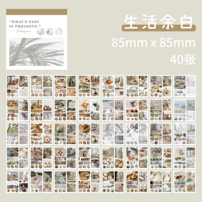 50sheets 50 Patterns Washi Paper Ins Stickers Book Aesthetic Scenery Sticker for Scrapbooking Journals Album Diary DIY Paers 
