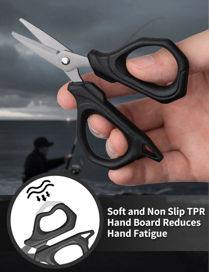 Fishing Scissors Stainless Steel Plier cut Braid Line PE Wire Cutter with Retractable KeyChain Fishing Pliers Tools Accessori