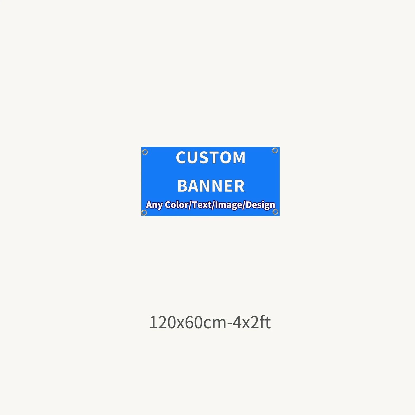 1p Custom Polyester Banner for Indoor & Outdoor Use - Banner with 4 Grommets, Many Sizes, Perfect for Home Decor - 120x60cm-4