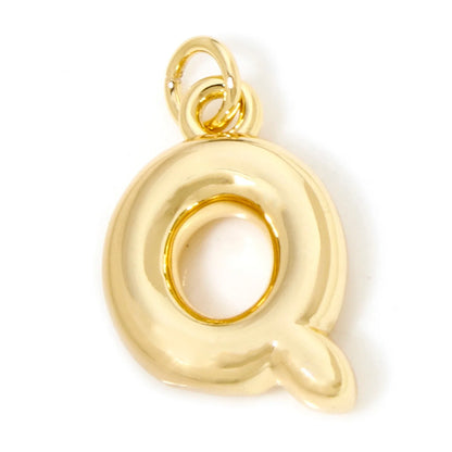 1Pcs English Letter Brass Charms 18K Real Gold Plated Capital Alphabet Initial A-Z Pendant Personalized Jewelry Making Findin