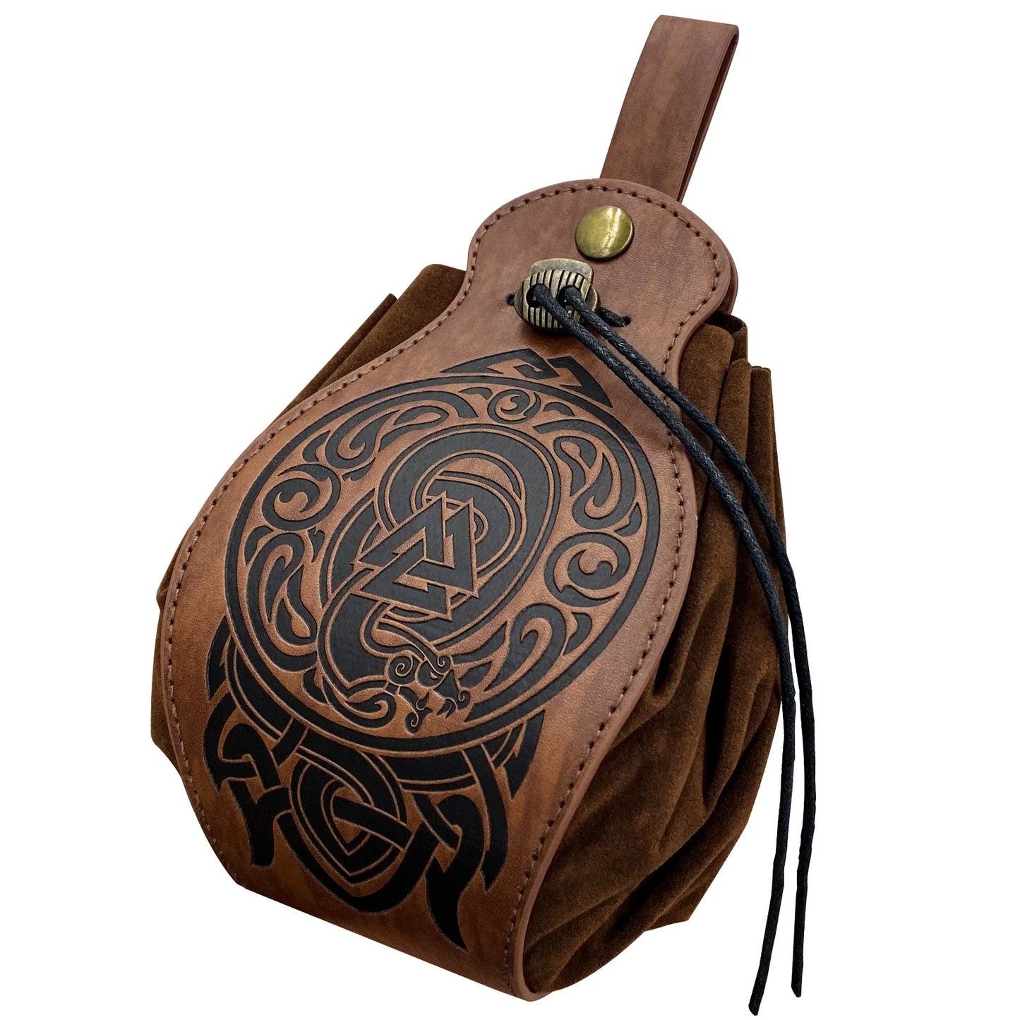 PU Leather Bag For DND Dice Game Tray 5 Celtic Designs Cute Drawstring Pouch For D&D Roleplaying RPG Gift Ideas Coin Purse - 