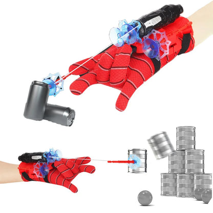 Superhero Launcher with Silk Glove Spiders Web Wrist Set Shooters Toy Anime Figures Cosplay Props for Children Kids Toys Gift