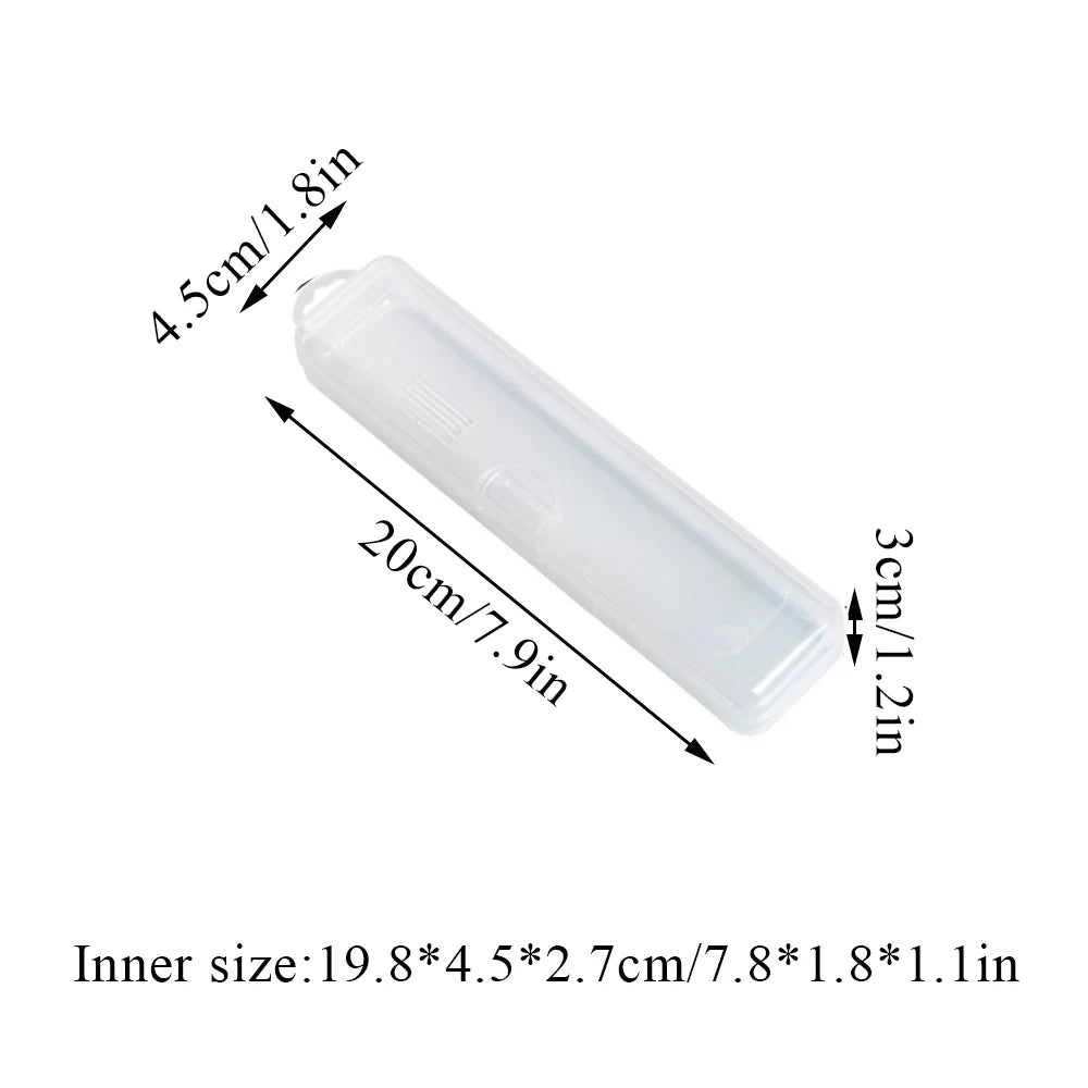 Transparent Plastic Storage Box Organizer Stickers Box Desktop Container Portable Plastic Clear Box Art Tool Case Stationery