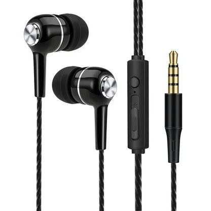 3.5mm Wired Earphone In Ear Headset HIFI Heavy Bass Earbuds Monitor Sports Headset Stereo Music Gaming Headphone with Microph