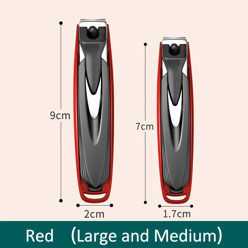 Colorful Nail Clippers Anti-Splash Nail Cutter Detachable Design Fingernail Clippers Stainless Steel Manicure Nail Tool - Red