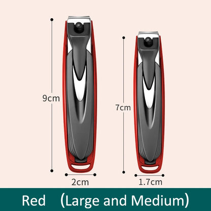 Colorful Nail Clippers Anti-Splash Nail Cutter Detachable Design Fingernail Clippers Stainless Steel Manicure Nail Tool - Red