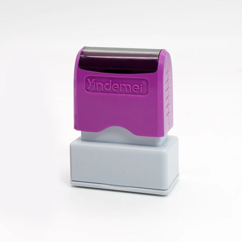 Custom Teacher Name Ink Stamp Signature Calligraphy Selfing-Inking Personalized Letter Stamp For School Student Child - purpl