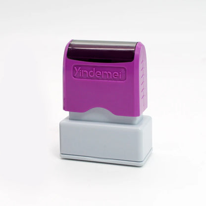 Custom Teacher Name Ink Stamp Signature Calligraphy Selfing-Inking Personalized Letter Stamp For School Student Child - purpl