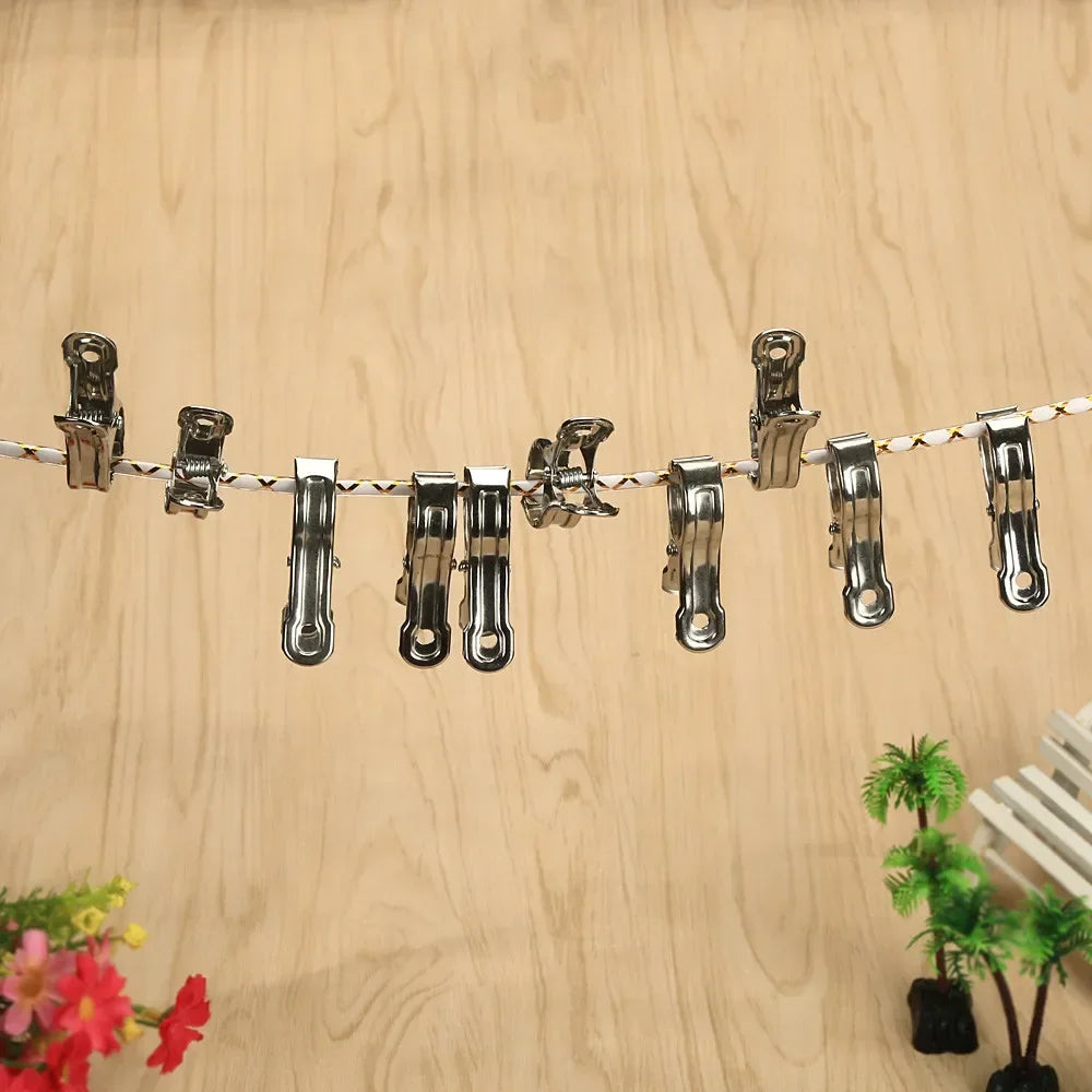 10PCS Stainless Steel Beach Towel Clips Keep Your Towel Secure Windproof Utility Clothespins for Outfit
