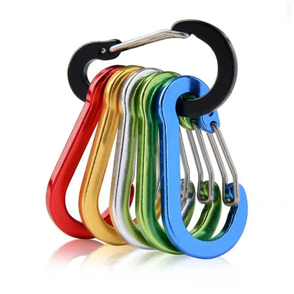 6pcs Carabiner Clip Aluminum Alloy Keychain Lock Buckle Snap D-Ring Clip Outdoor Backpack Camping Multi Tool Fishing Hiking H