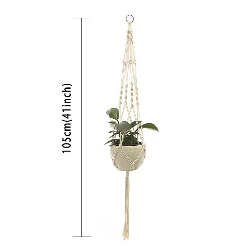 Hanging Plant Handmade Macrame Plant Hanger Flower Pot Planter Hanger Wall Decor Courtyard Garden Hanging Planter Hanging Bas