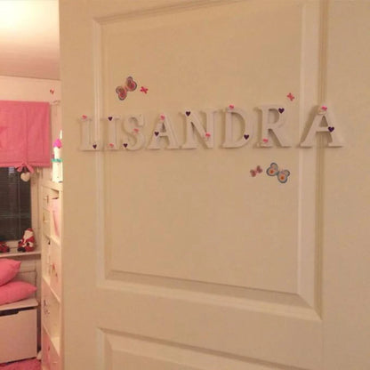 8CM White Wooden Letters Alphabet For Wedding Birthday Party Home Decor DIY Wall Door Decoration Personalised Name Design Let