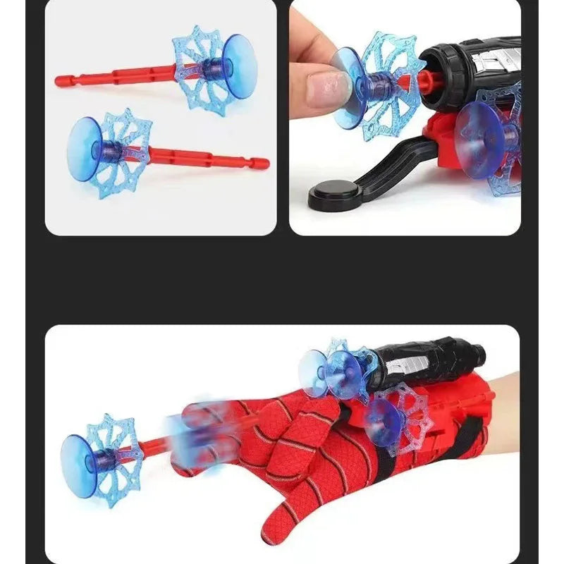 Superhero Launcher with Silk Glove Spiders Web Wrist Set Shooters Toy Anime Figures Cosplay Props for Children Kids Toys Gift