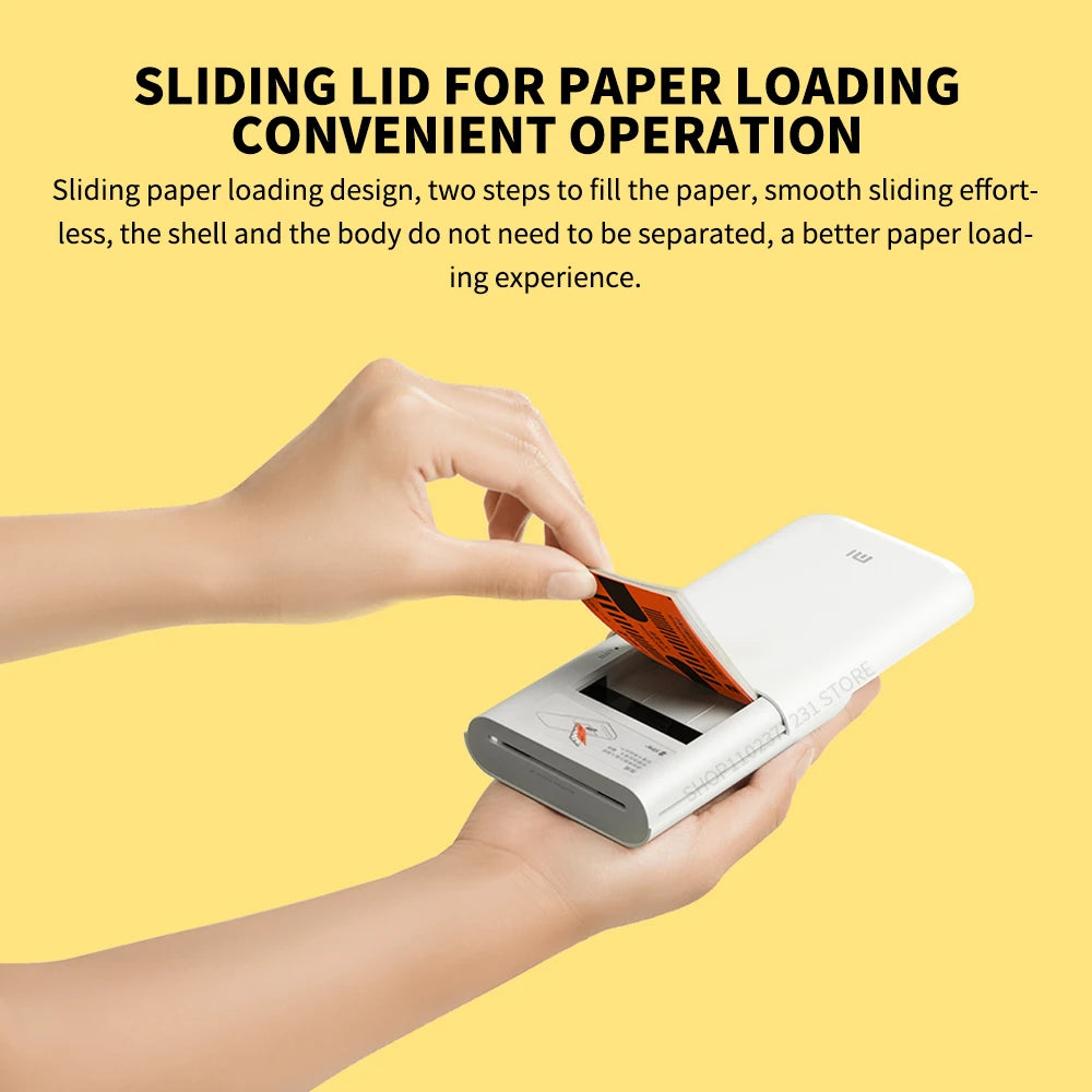 MIJIA AR Printer 300dpi Portable Photo Mini Pocket With DIY Share Picture Printer，case or Photo Paper，Work With Mihome APP